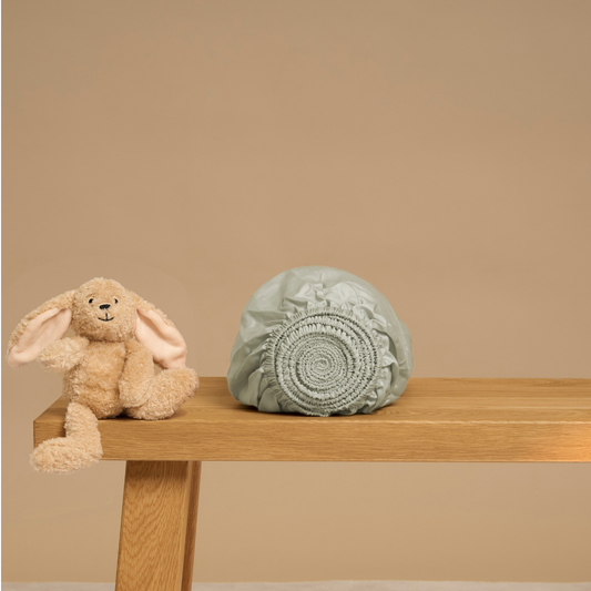 Kids - Tencel™ Hoeslaken Sateen Grijs Groen