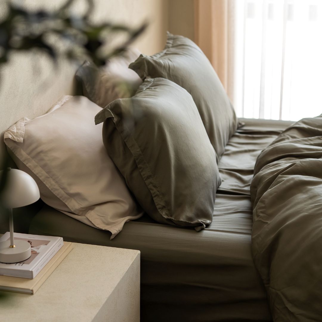 Tencel™ Twill Dekbedovertrek Olijfgroen