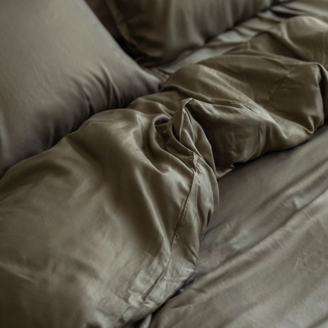 Tencel™ Twill Dekbedovertrek Olijfgroen