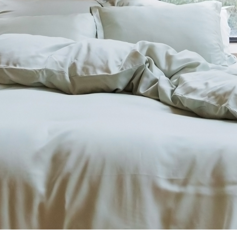 Tencel™ - Sateen Dekbedovertrek Grijs Groen